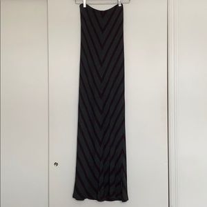 A chevron print long skirt